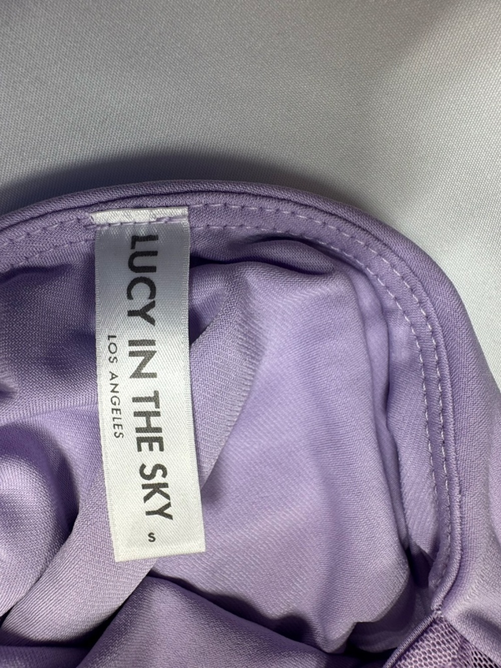Lucy in the Sky- Rhinestone Strap Maxi Dress in Lilac -Size S- NEW Without Tags. - Picture 10 of 13